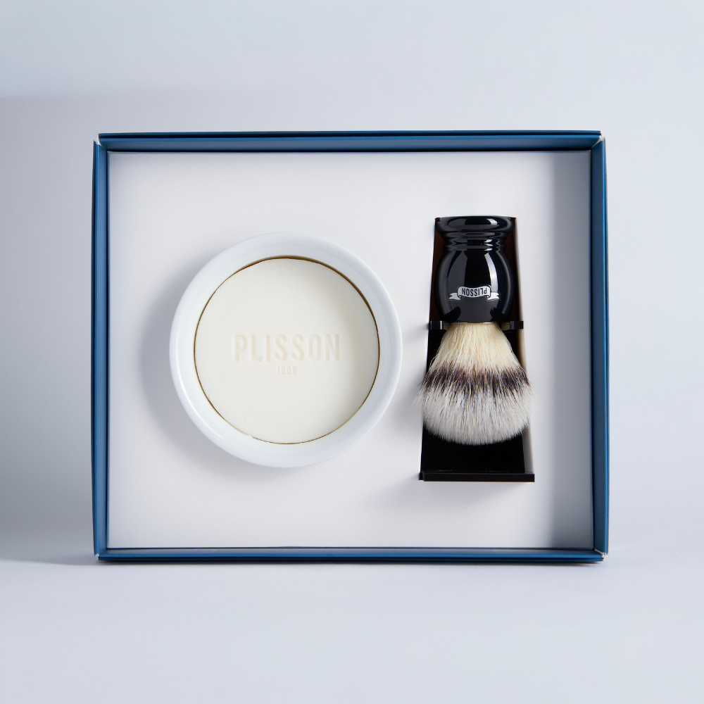 Set de afeitado Iniciación, brocha de afeitar y cuenco para barba - Plisson 1808