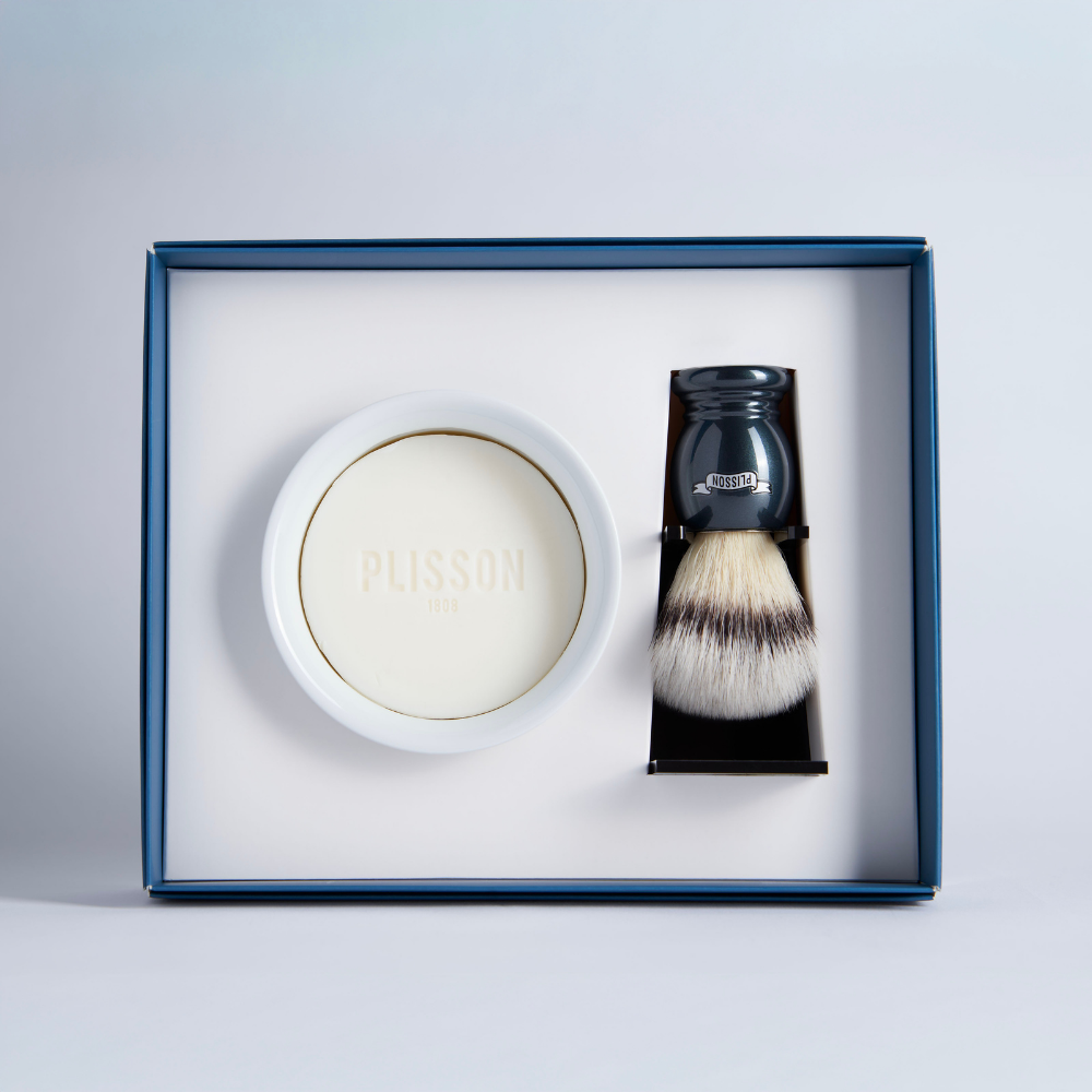 Initiation shaving set, shaving brush and beard bowl - Plisson 1808