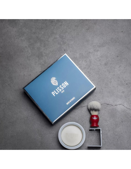 Coffret de rasage Initiation, blaireau et bol à barbe - Plisson 1808