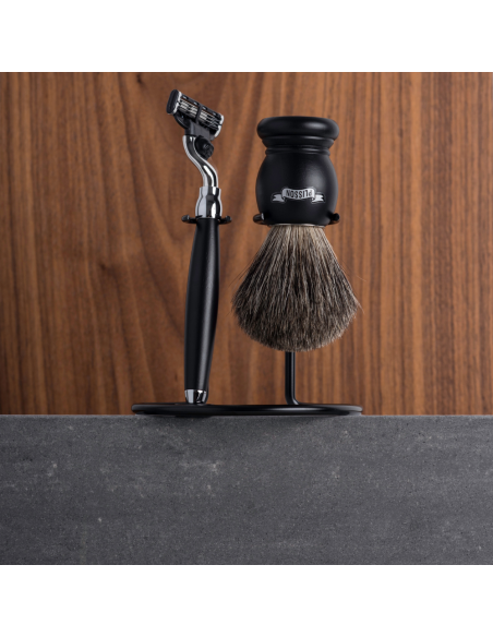 3-piece black beechwood shaving set - Plisson 1808
