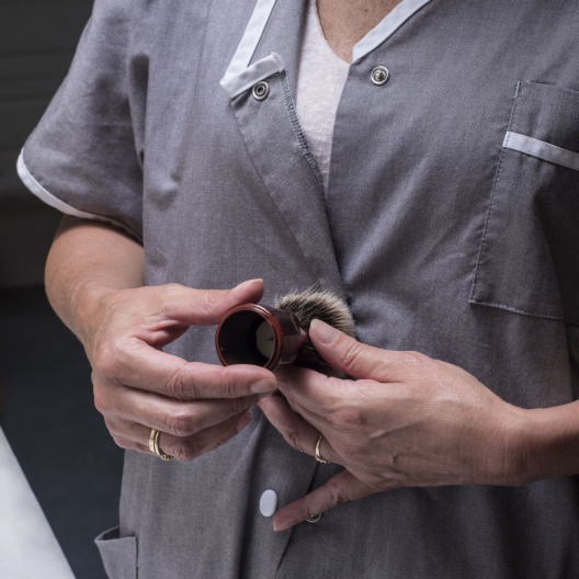 Achteckiger Rasierpinsel Reines Russisches Grau