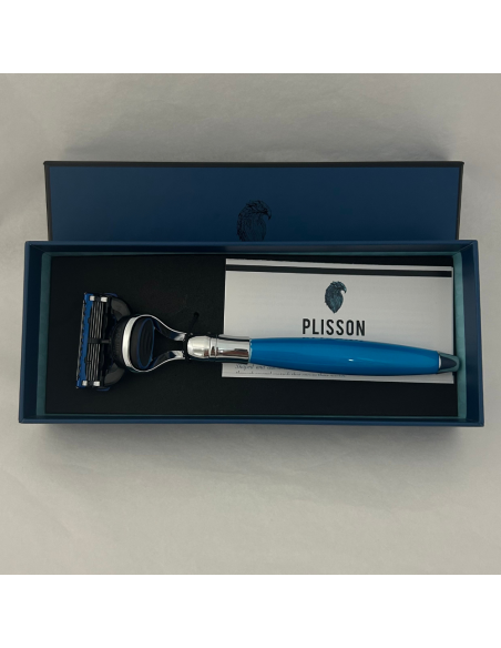 Thuja wood and chrome finish Mach3 razor - Plisson 1808