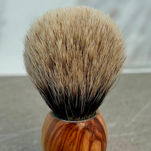 Pure Grey Badger Olivier Shaving Brush - Plisson 1808