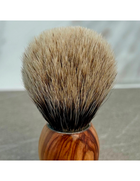 Brocha de Afeitar Olivier Puro Tejón Gris - Plisson 1808